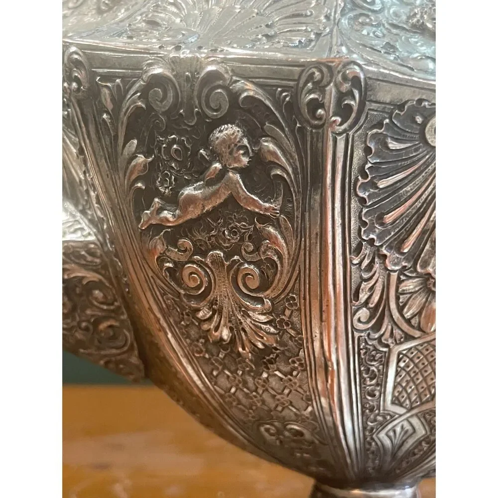 Antique Victorian Silverplate Tea Set J&G 3178 Ornate Gothic Cottagecore Decor